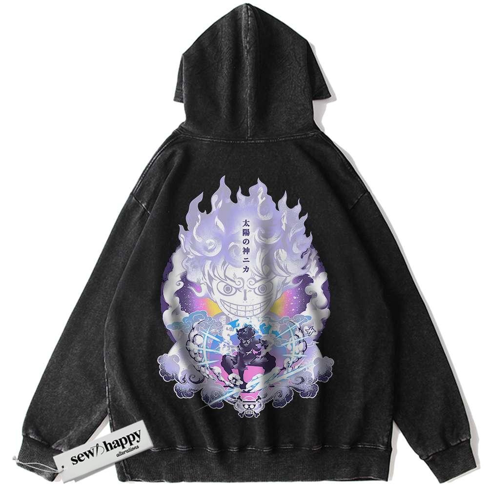 Wash Hoodie Monkey D Luffy Hoodie, One Piece Hoodie, Anime Hoodie, Vintage Hoodie - Image 1