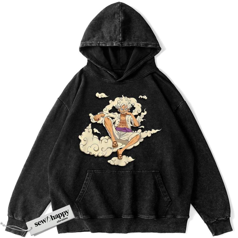 Wash Hoodie Monkey D Luffy Hoodie, One Piece Hoodie, Anime Hoodie, Vintage Hoodie