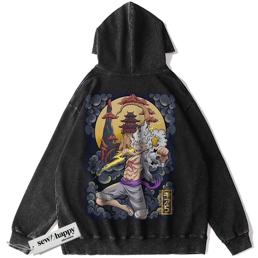 Wash Hoodie Monkey D Luffy Hoodie, One Piece Hoodie, Anime Hoodie, Vintage Hoodie