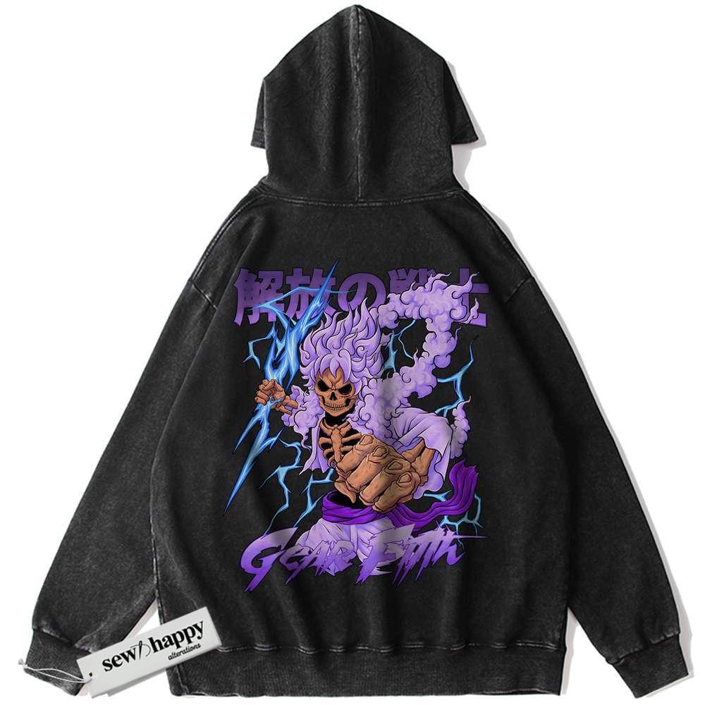 Wash Hoodie Monkey D Luffy Hoodie, One Piece Hoodie, Anime Hoodie, Vintage Hoodie