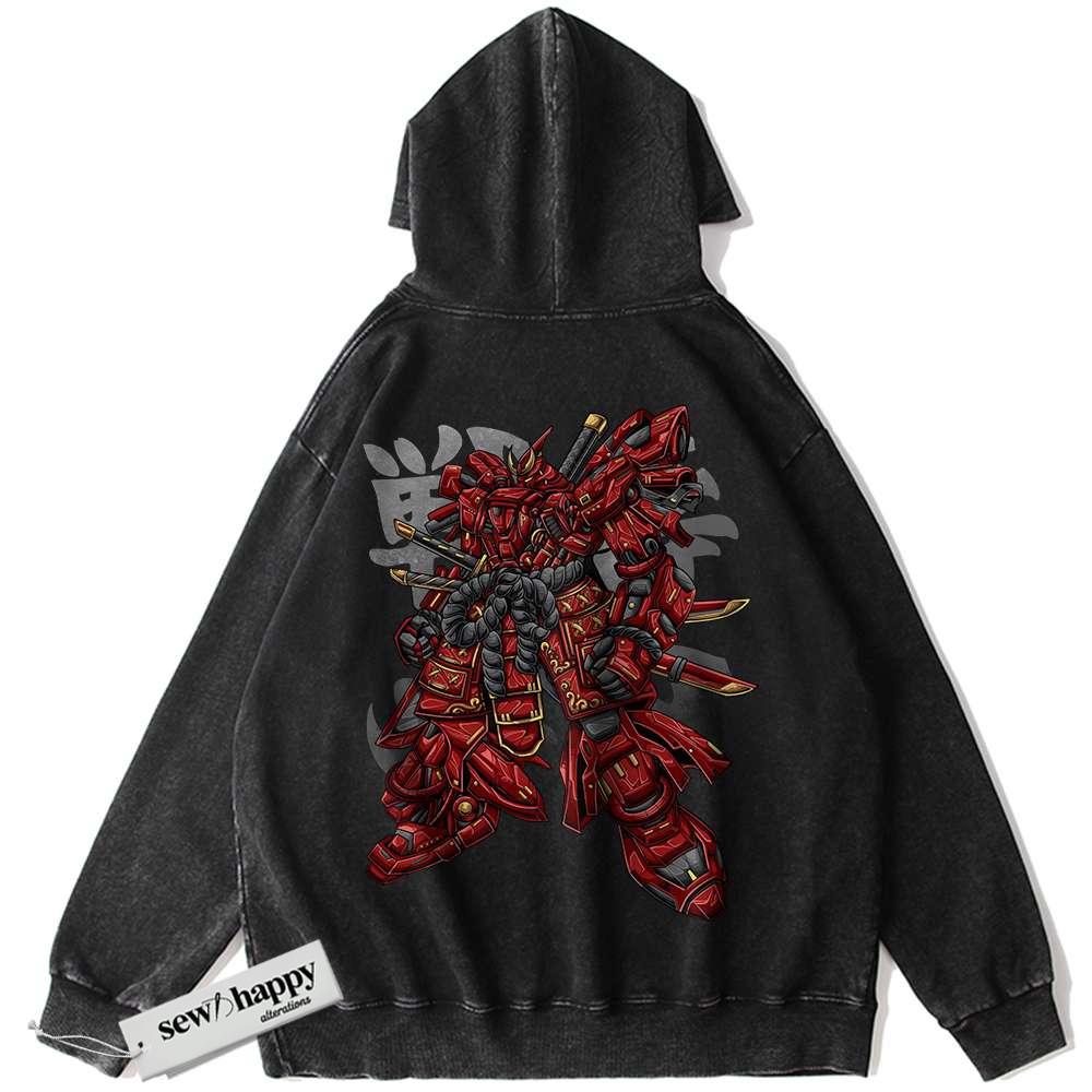 Wash Hoodie MSN-04 Sazabi Hoodie, Gundam Hoodie, Anime Hoodie, Vintage Hoodie