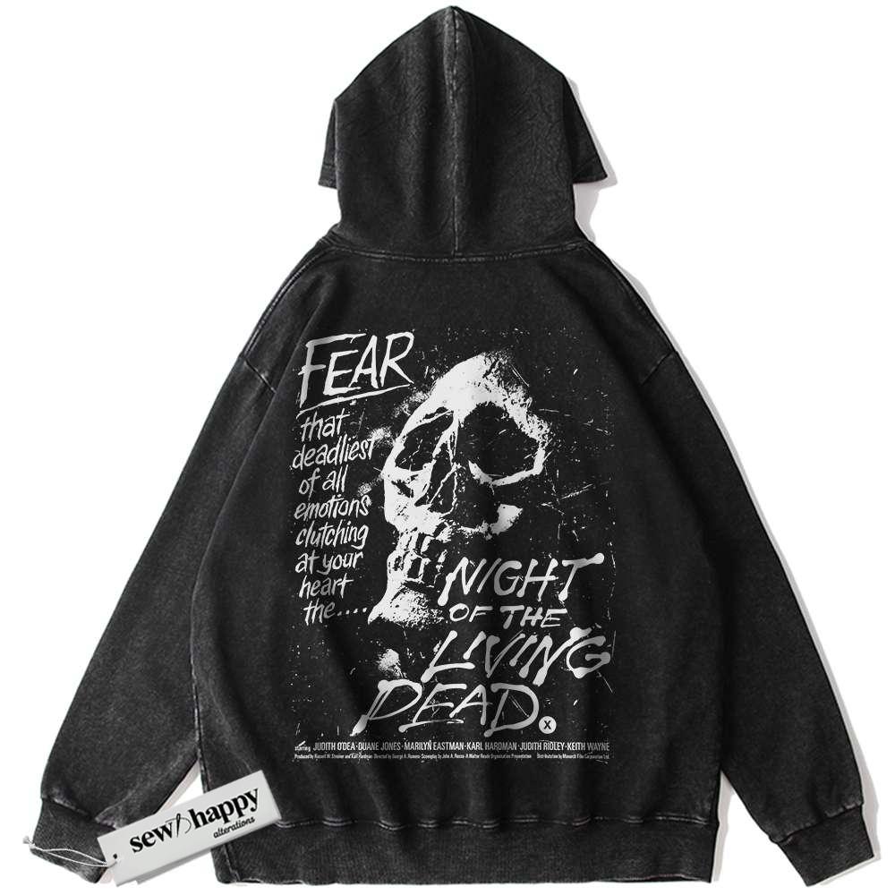 Wash Hoodie Night of the Living Dead Hoodie, Halloween Hoodie, Horror Hoodie, Vintage Hoodie