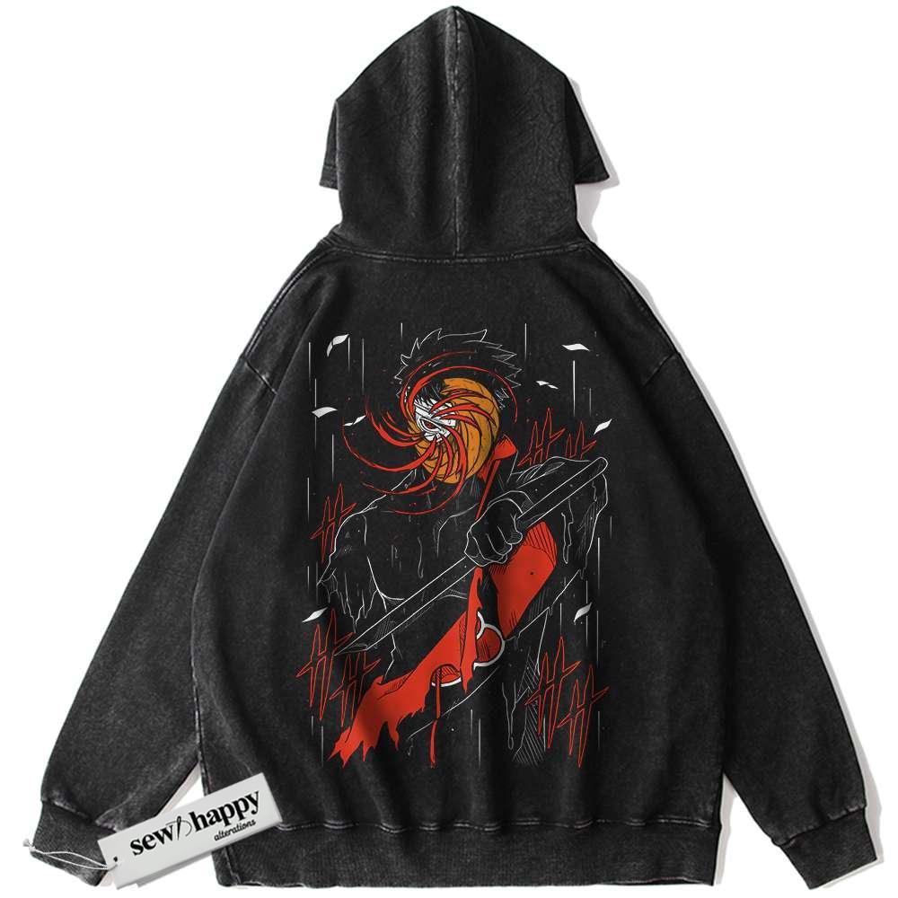 Wash Hoodie Obito Uchiha Hoodie, Naruto Hoodie, Anime Hoodie, Vintage Hoodie