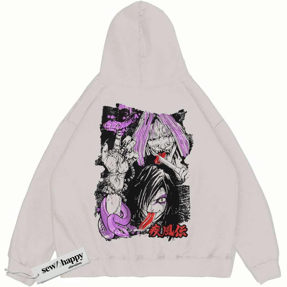 Wash Hoodie Orochimaru Hoodie, Naruto Hoodie, Anime Hoodie, Vintage Hoodie
