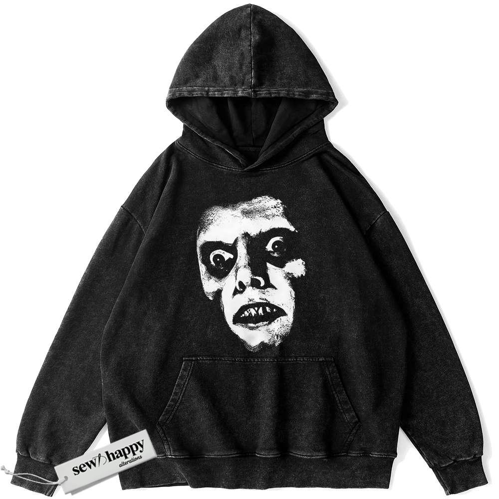 Wash Hoodie Pazuzu Hoodie, The Exorcist Hoodie, Halloween Hoodie, Horror Hoodie, Vintage Hoodie