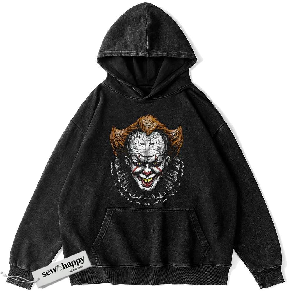 Wash Hoodie Pennywise Hoodie, IT Hoodie, Halloween Hoodie, Horror Hoodie, Vintage Hoodie