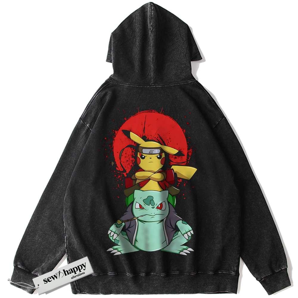 Wash Hoodie Pikachu Hoodie, Bulbasaur Hoodie, Pokemon Hoodie, Anime Hoodie, Vintage Hoodie