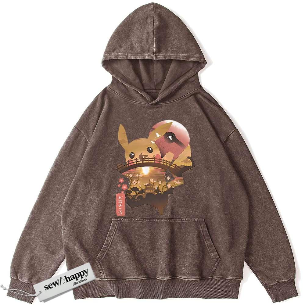 Wash Hoodie Pikachu Hoodie, Pokemon Hoodie, Anime Hoodie, Vintage Hoodie