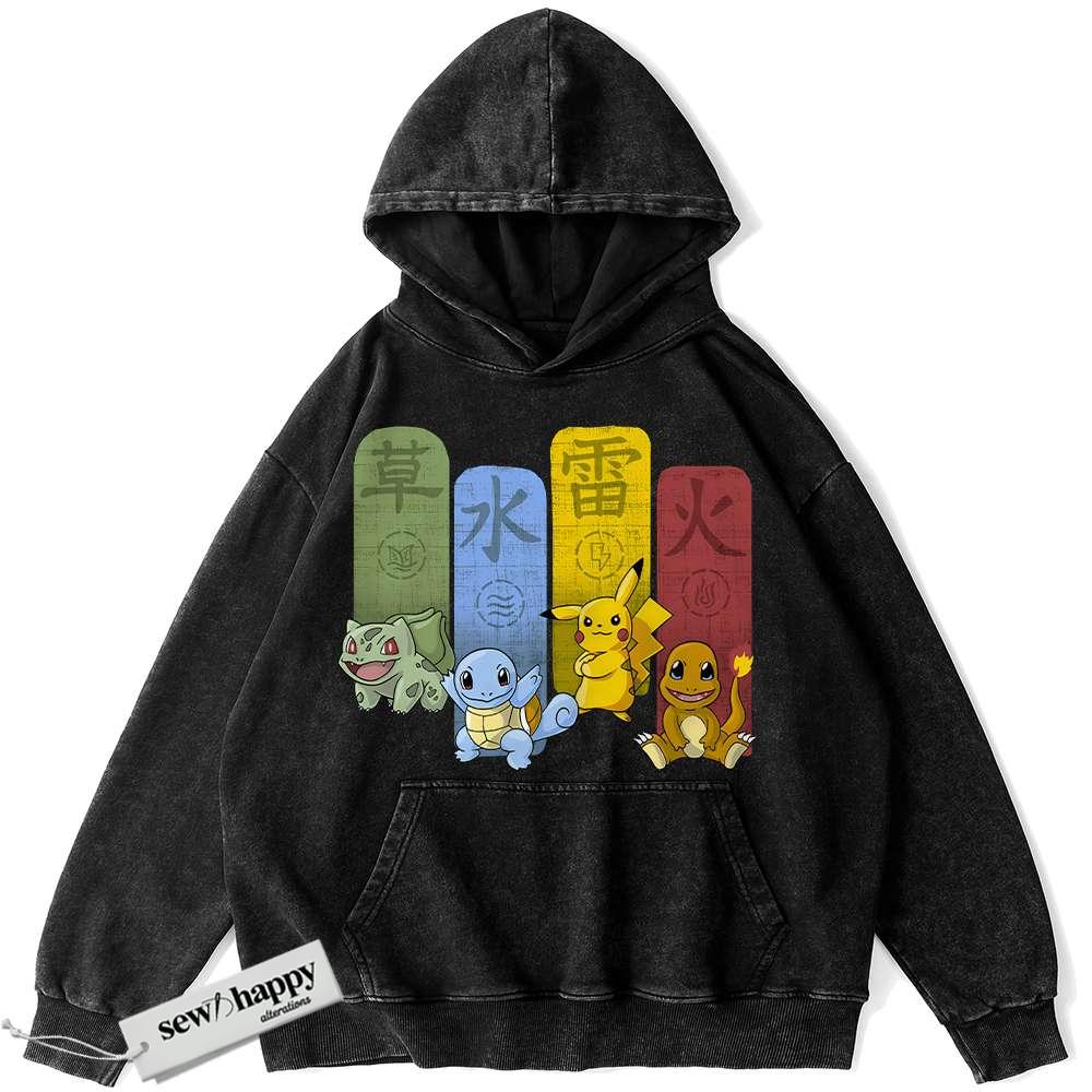 Wash Hoodie Pokemon Hoodie, Anime Hoodie, Vintage Hoodie