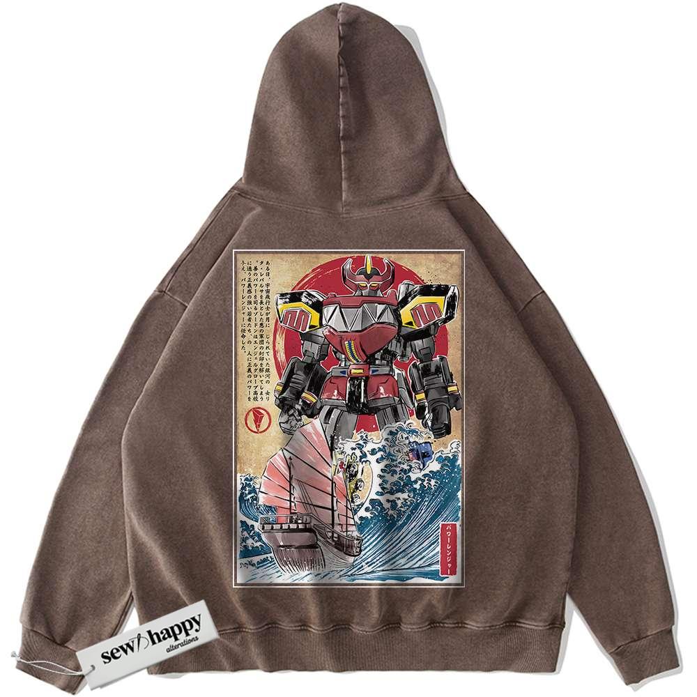 Wash Hoodie Power Ranger Hoodie, Animated Hoodie, Vintage Hoodie