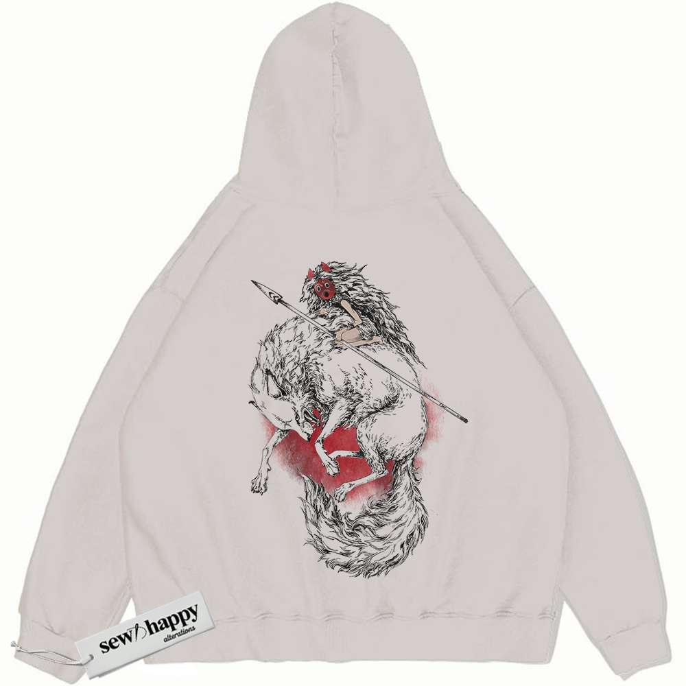 Wash Hoodie Princess Mononoke Hoodie, Studio Ghibli Hoodie, Anime Hoodie, Vintage Hoodie