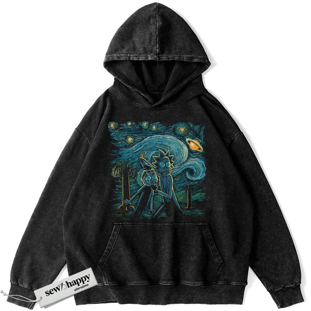Wash Hoodie Rick and Morty Hoodie, Animated Hoodie, Vintage Hoodie