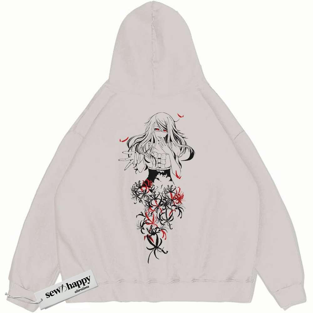 Wash Hoodie Rize Kamishiro Hoodie, Tokyo Ghoul Hoodie, Anime Hoodie, Vintage Hoodie