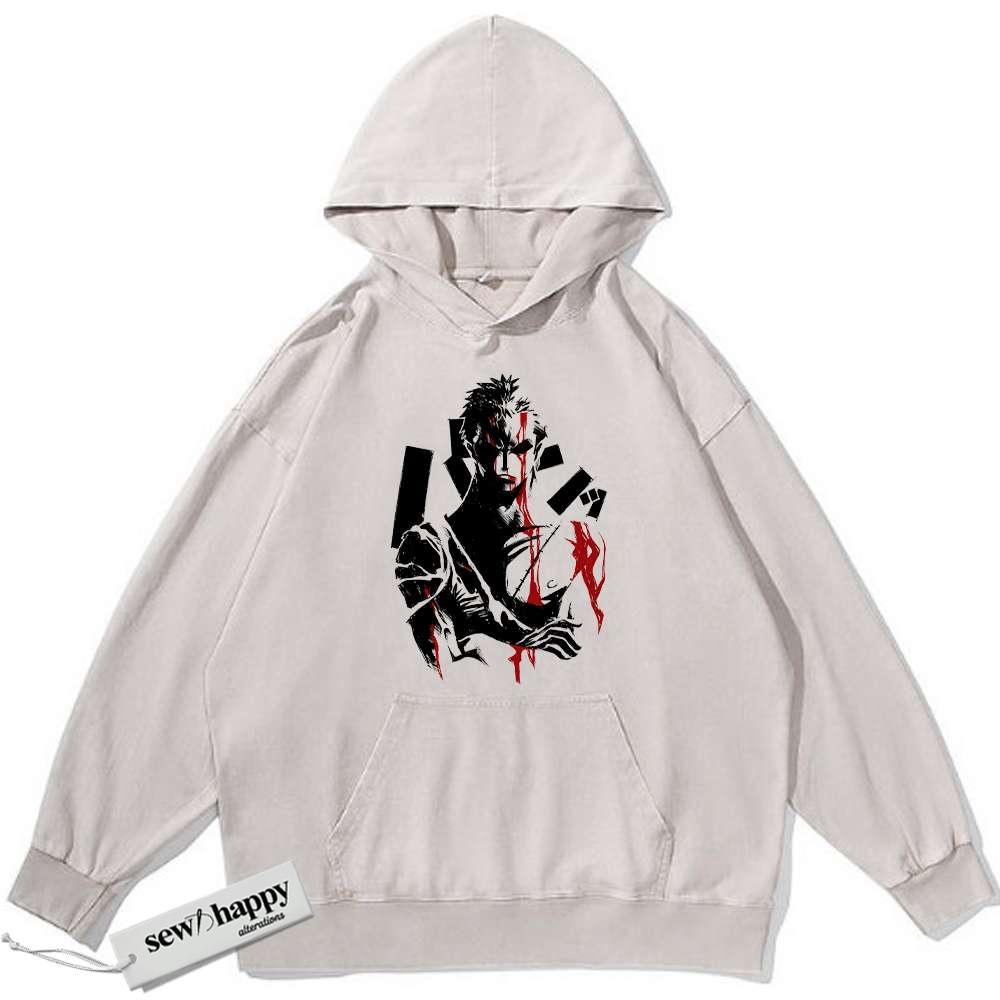 Wash Hoodie Roronoa Zoro Hoodie, One Piece Hoodie, Anime Hoodie, Vintage Hoodie