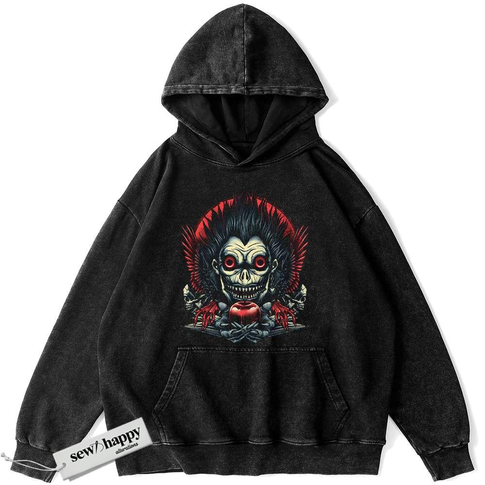 Wash Hoodie Ryuk Hoodie, Death Note Hoodie, Anime Hoodie, Vintage Hoodie