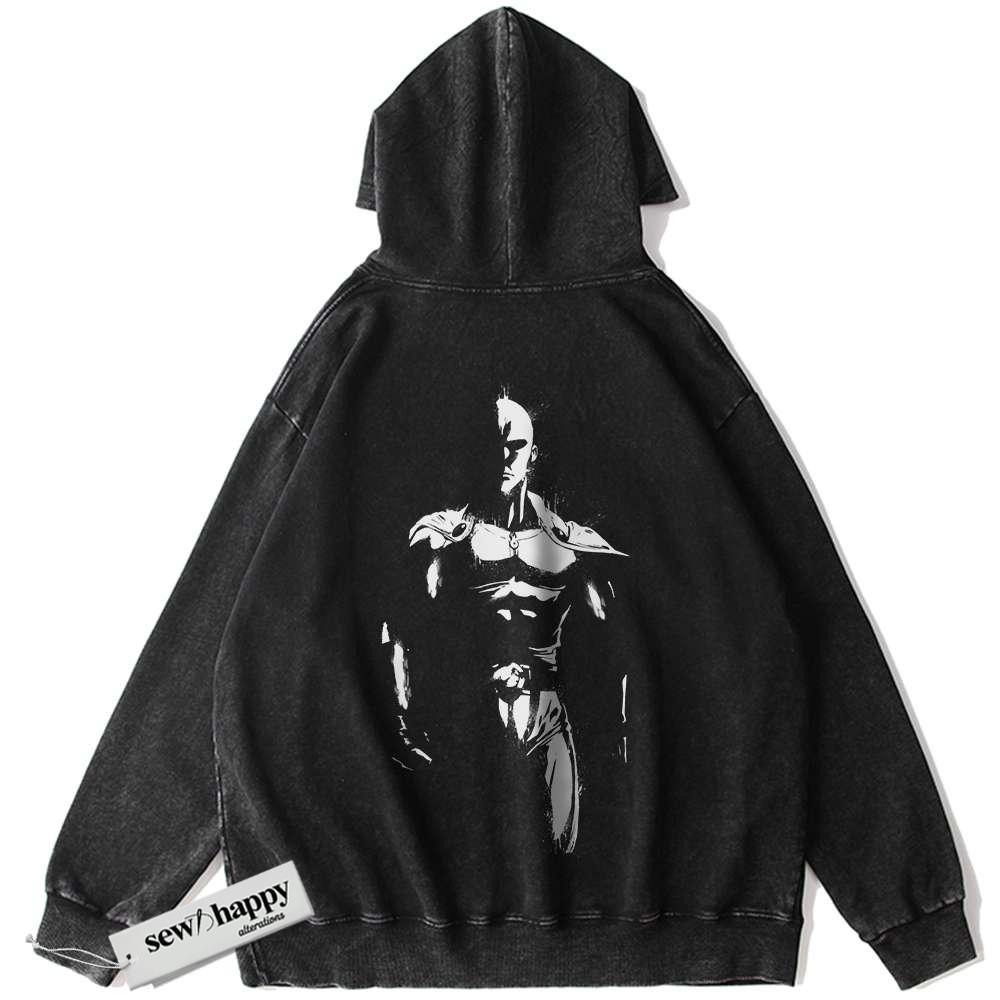 Wash Hoodie Saitama Hoodie, One Punch Man Hoodie, Anime Hoodie, Vintage Hoodie