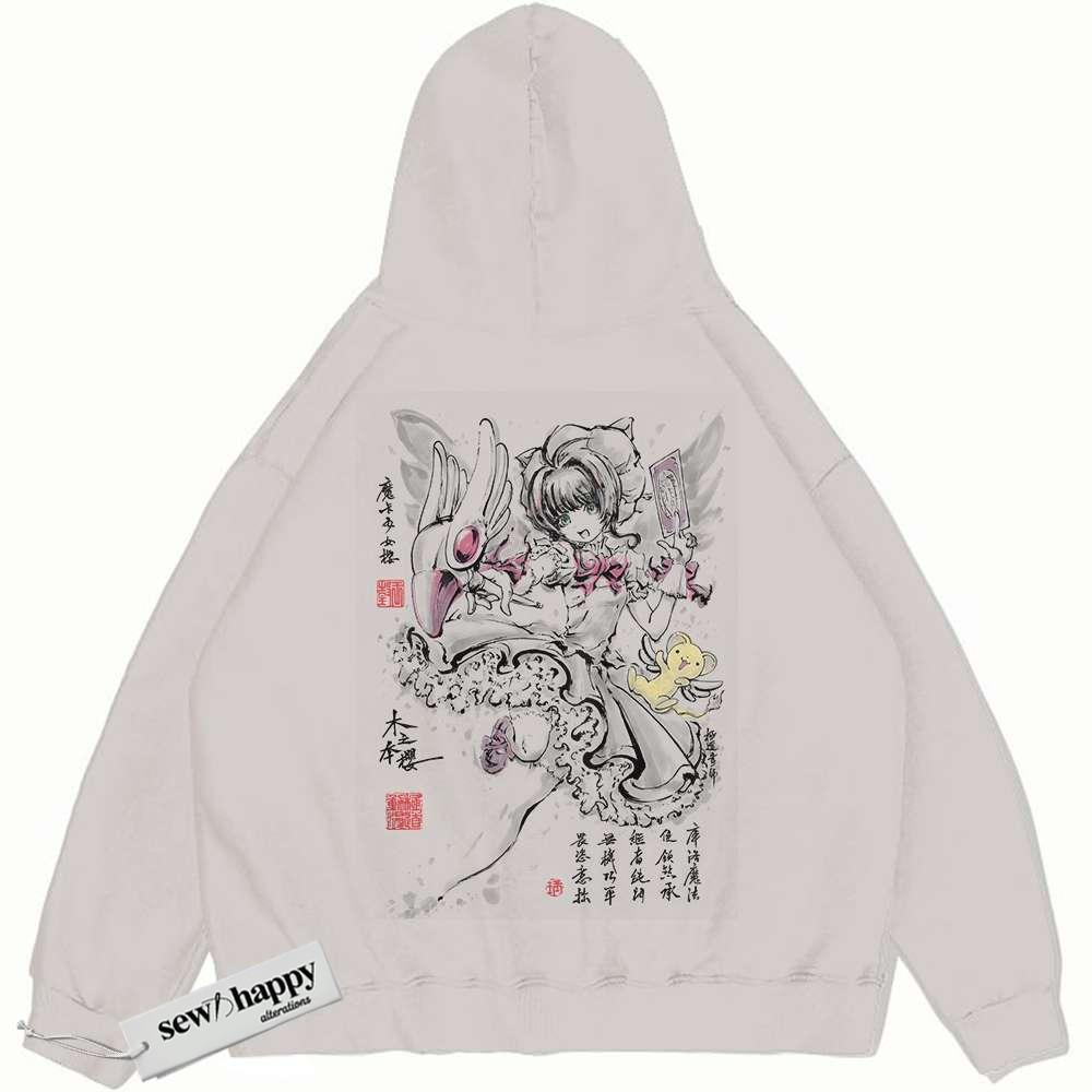 Wash Hoodie Sakura Kinomoto Hoodie, Cardcaptor Sakura Hoodie, Anime Hoodie, Vintage Hoodie