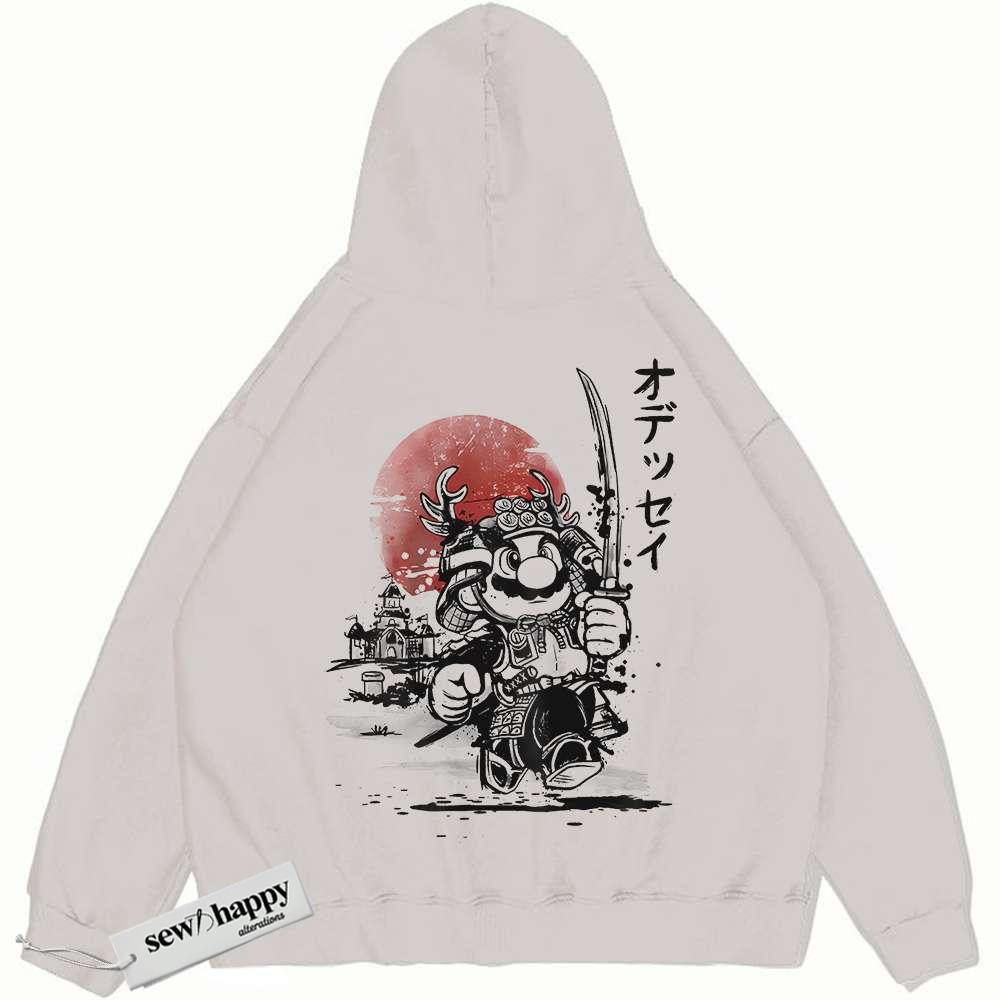 Wash Hoodie Samurai Super Mario Hoodie, Game Hoodie, Vintage Hoodie
