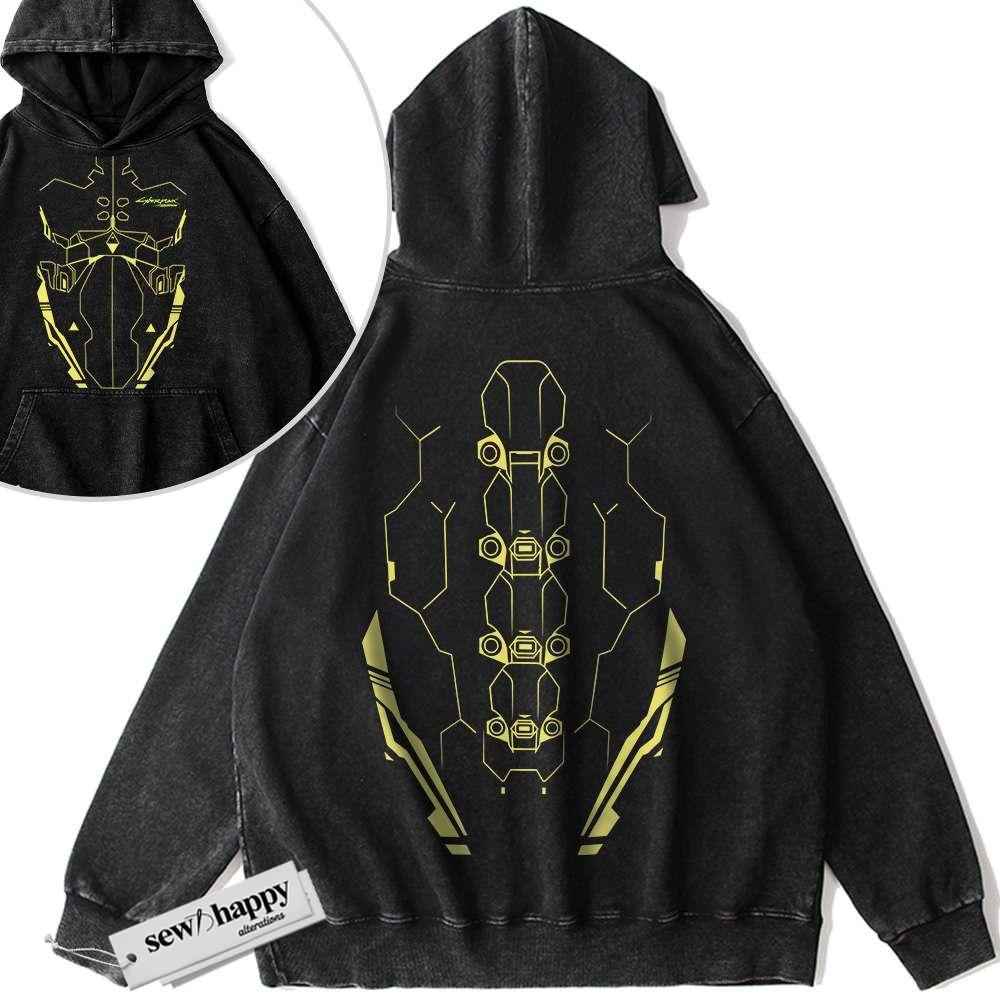 Wash Hoodie Sandevistan Hoodie, Cyberpunk Hoodie, Game Hoodie, Vintage Hoodie 2-Sided