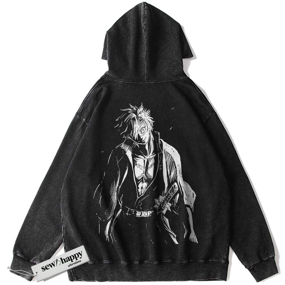 Wash Hoodie Sanemi Shinazugawa Hoodie, Demon Slayer Hoodie, Anime Hoodie, Vintage Hoodie