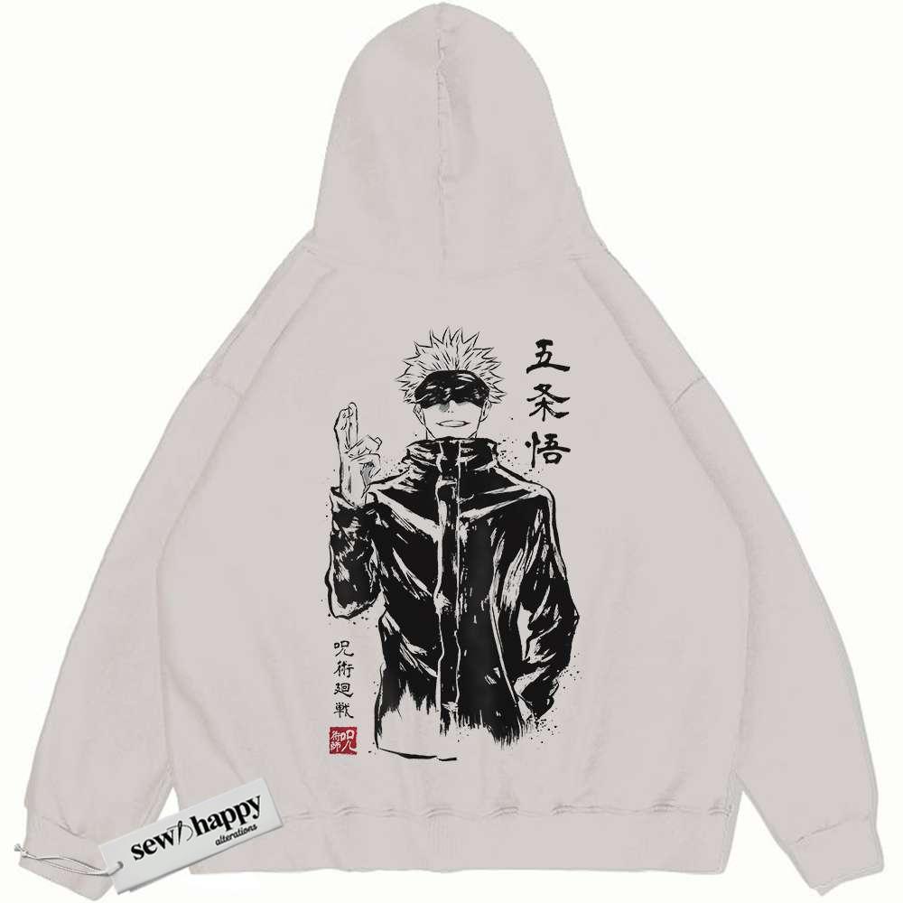 Wash Hoodie Satoru Gojo Hoodie, Jujutsu Kaisen Hoodie, Anime Hoodie, Vintage Hoodie