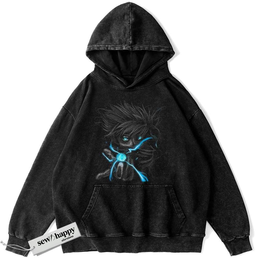 Wash Hoodie Satoru Gojo Hoodie, Jujutsu Kaisen Hoodie, Anime Hoodie, Vintage Hoodie