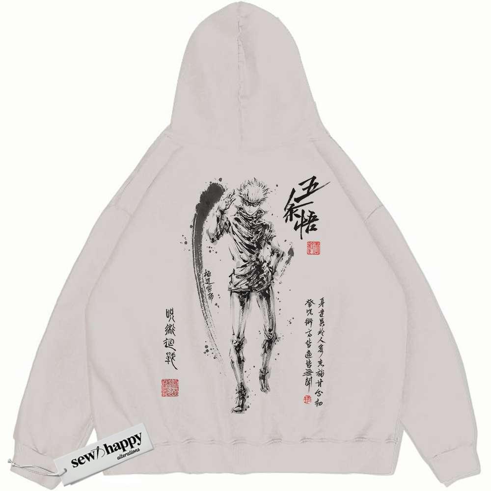 Wash Hoodie Satoru Gojo Hoodie, Jujutsu Kaisen Hoodie, Anime Hoodie, Vintage Hoodie