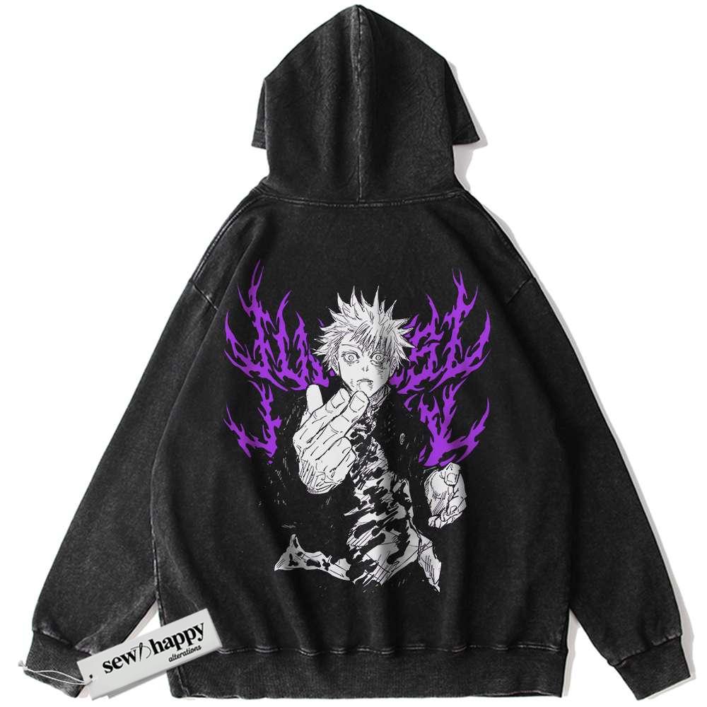 Wash Hoodie Satoru Gojo Hoodie, Jujutsu Kaisen Hoodie, Anime Hoodie, Vintage Hoodie