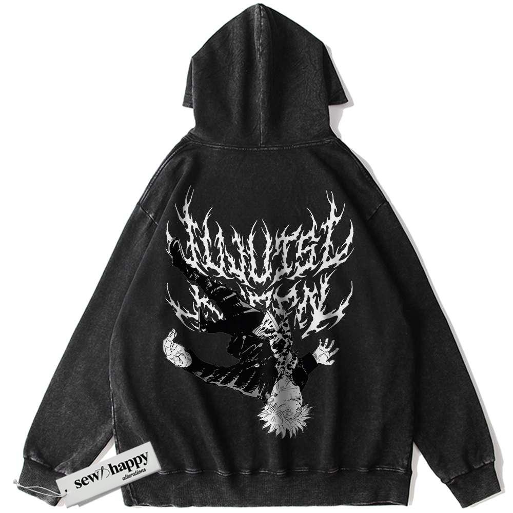Wash Hoodie Satoru Gojo Hoodie, Jujutsu Kaisen Hoodie, Anime Hoodie, Vintage Hoodie