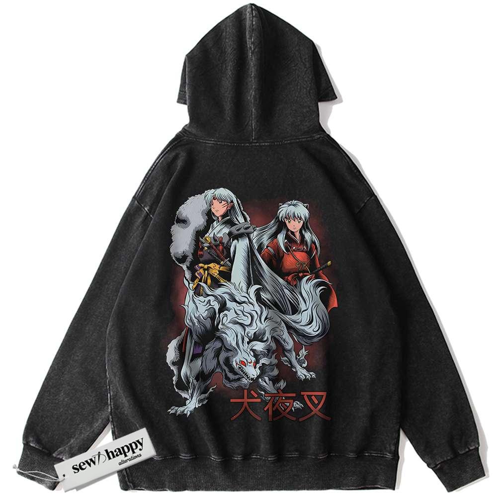 Wash Hoodie Sesshomaru Hoodie, Inuyasha Hoodie, Anime Hoodie, Vintage Hoodie