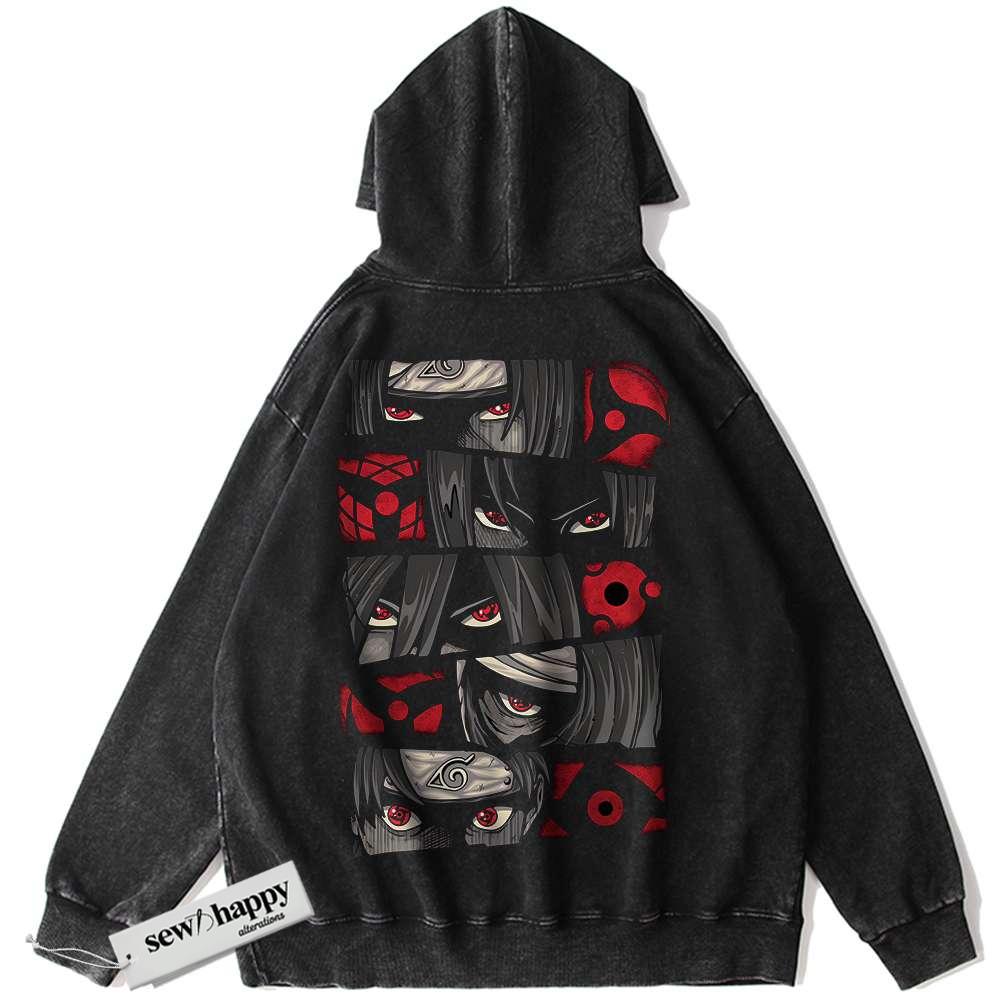 Wash Hoodie Sharingan Hoodie, Naruto Hoodie, Anime Hoodie, Vintage Hoodie