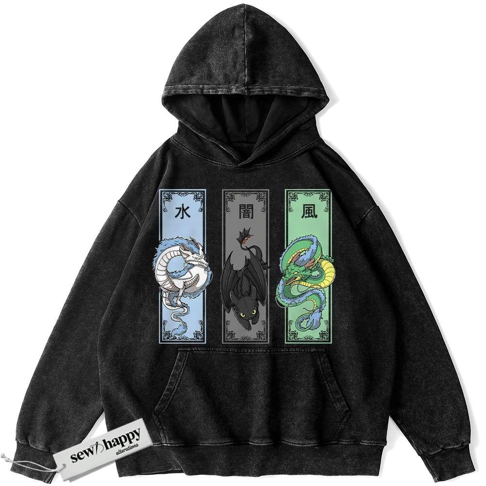 Wash Hoodie Shenron Hoodie, Haku Hoodie, Toothless Hoodie, Dragon Hoodie, Anime Hoodie, Vintage Hoodie