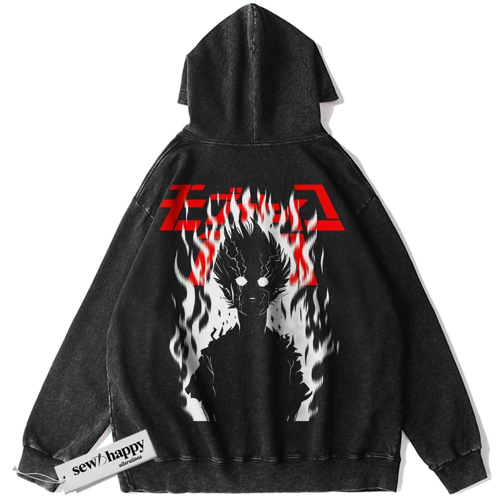 Wash Hoodie Shigeo Kageyama Hoodie, Mob Psycho 100 Hoodie, Anime Hoodie, Vintage Hoodie - Image 1