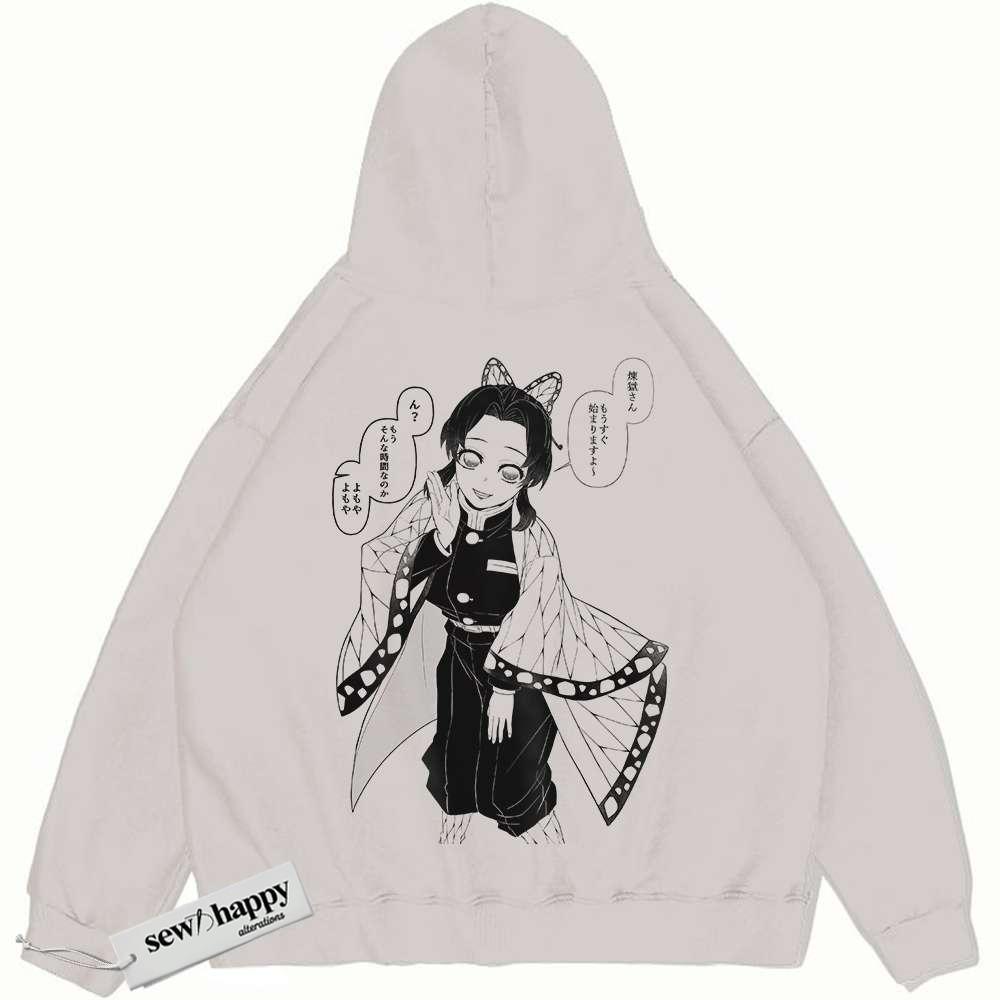 Wash Hoodie Shinobu Kocho Hoodie, Demon Slayer Hoodie, Anime Hoodie, Vintage Hoodie