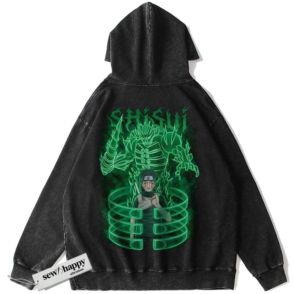 Wash Hoodie Shisui Uchiha Hoodie, Naruto Hoodie, Anime Hoodie, Vintage Hoodie