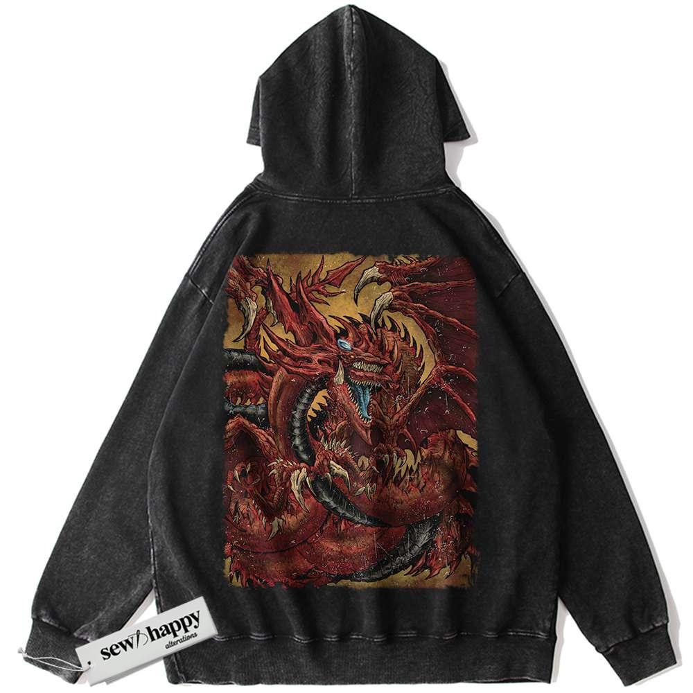 Wash Hoodie Slifer the Sky Dragon Hoodie, Anime Hoodie, Vintage Hoodie