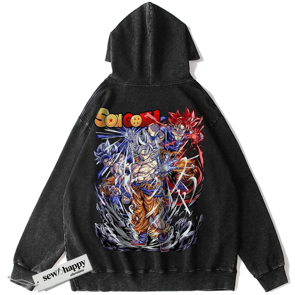 Wash Hoodie Son Goku Hoodie, Dragon Ball Z Hoodie, DBZ Hoodie, Anime Hoodie, Vintage Hoodie
