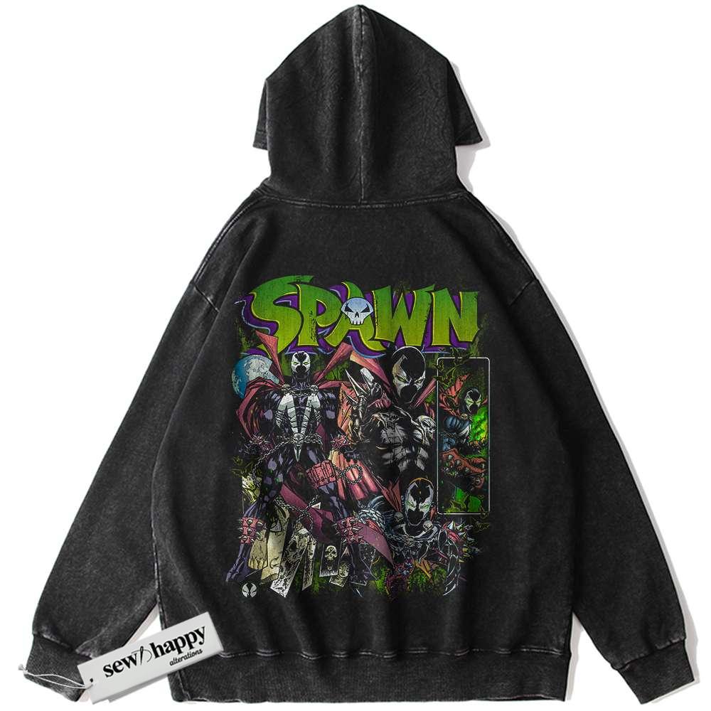 Wash Hoodie Spawn Hoodie, Comic Hoodie, Vintage Hoodie