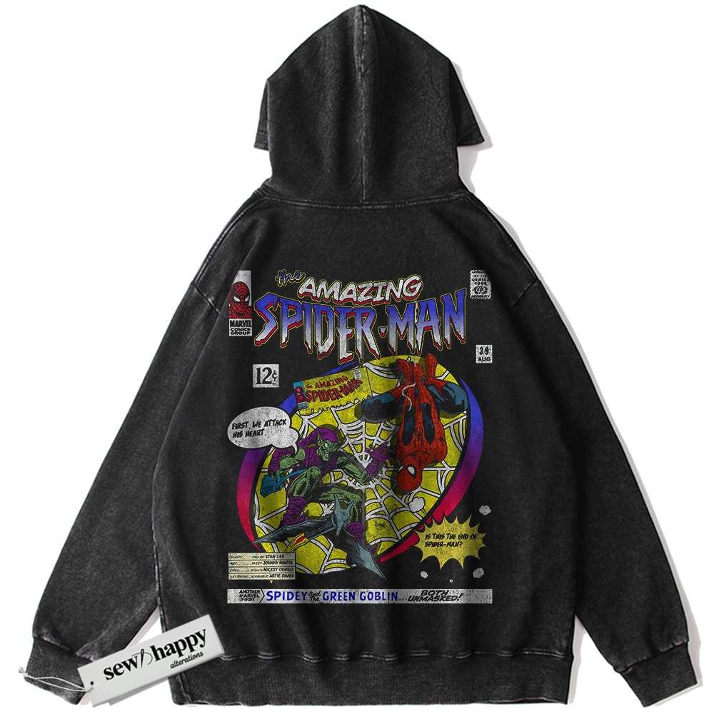 Wash Hoodie Spider-Man Hoodie, Marvel Comics Hoodie, Vintage Hoodie