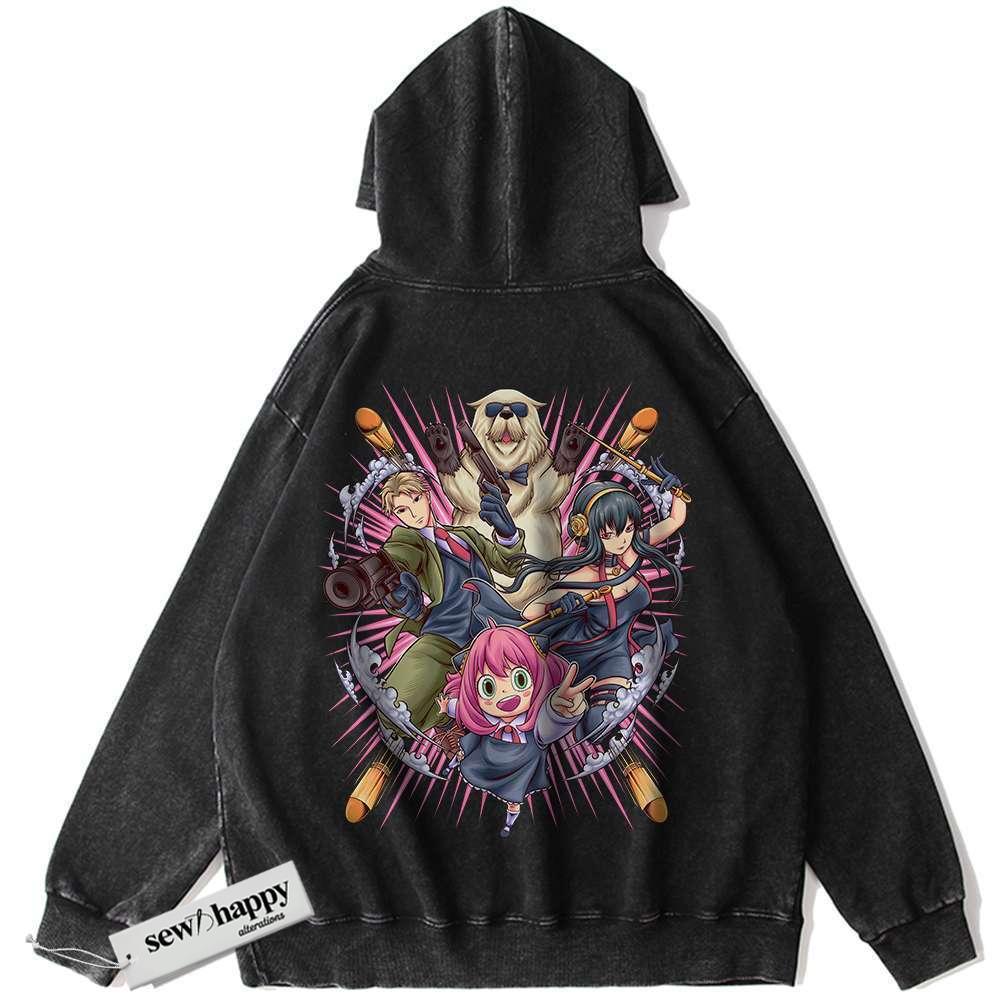 Wash Hoodie Spy x Family Hoodie, Anime Hoodie, Vintage Hoodie