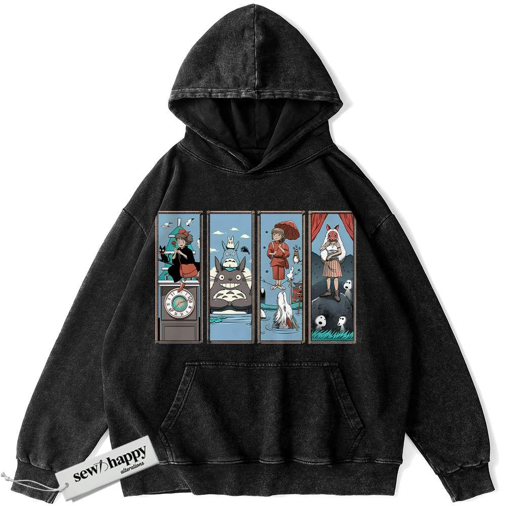 Wash Hoodie Studio Ghibli Hoodie, Anime Hoodie, Vintage Hoodie