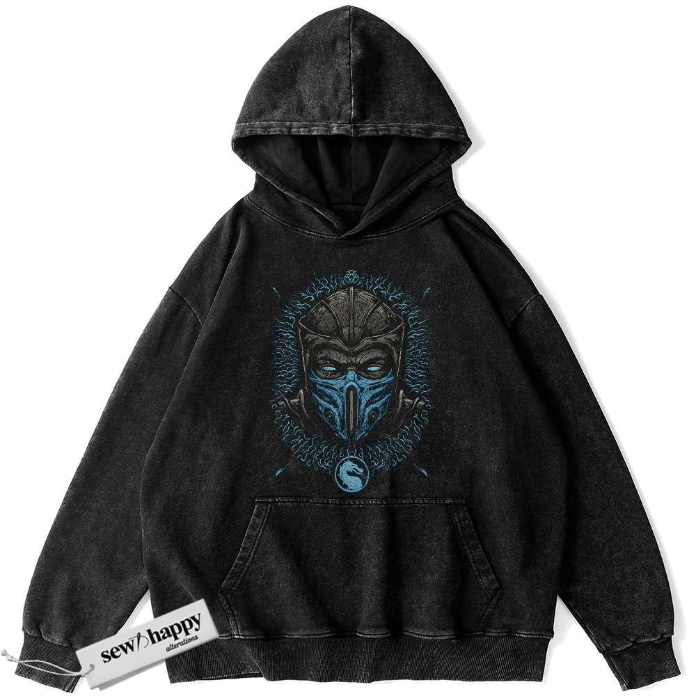 Wash Hoodie Sub Zero Hoodie, Mortal Kombat Hoodie, Game Hoodie, Vintage Hoodie