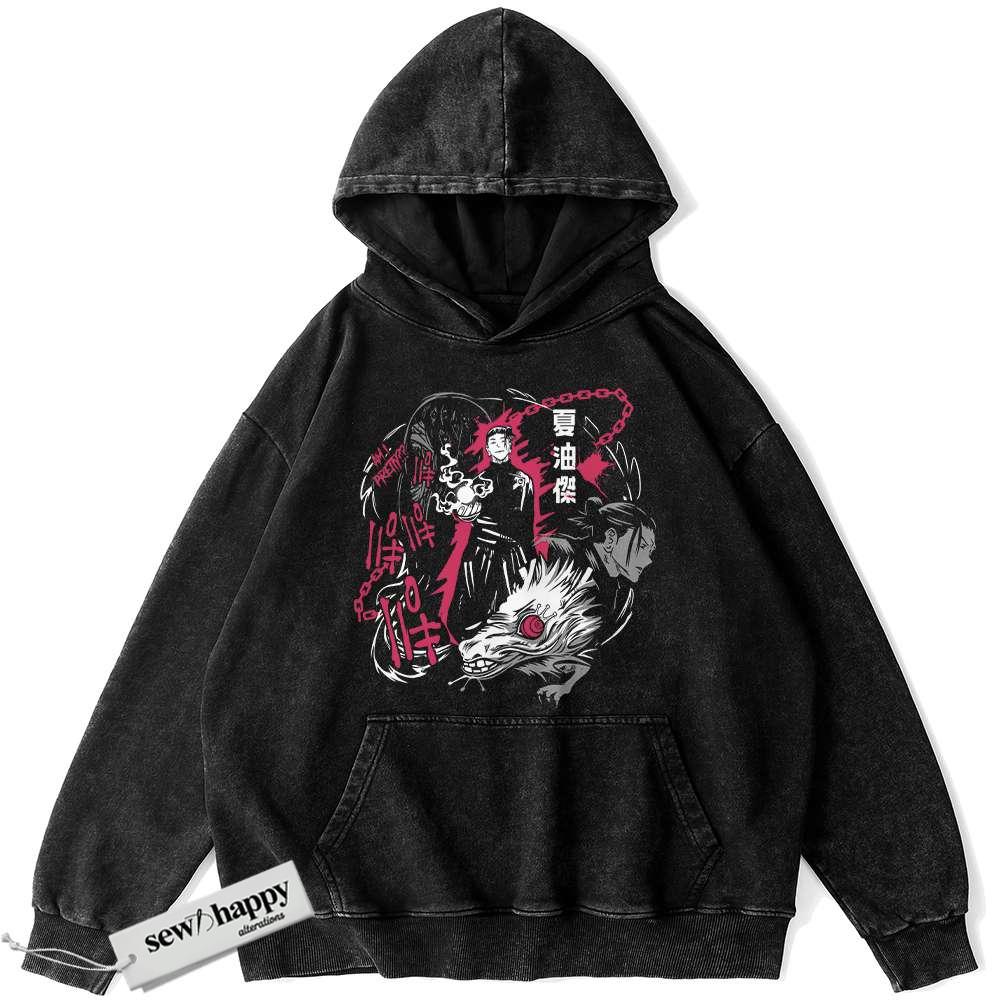 Wash Hoodie Suguru Geto Hoodie, Jujutsu Kaisen Hoodie, Anime Hoodie, Vintage Hoodie