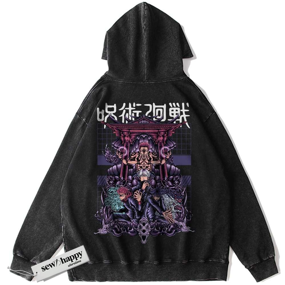 Wash Hoodie Sukuna Hoodie, Satoru Gojo Hoodie, Yuji Itadori Hoodie, Jujutsu Kaisen Hoodie, Anime Hoodie, Vintage Hoodie