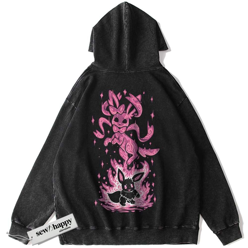Wash Hoodie Sylveon Hoodie, Eevee Hoodie, Pokemon Hoodie, Anime Hoodie, Vintage Hoodie
