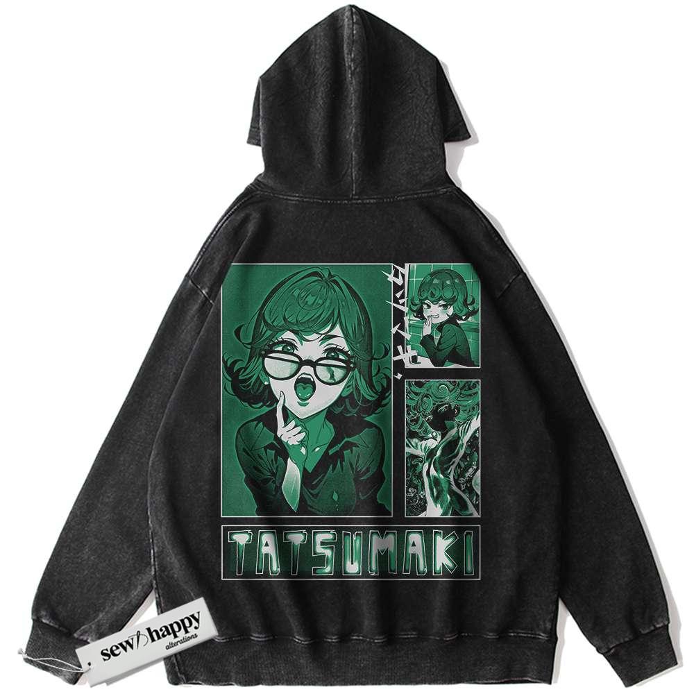 Wash Hoodie Tatsumaki Hoodie, One Punch Man Hoodie, Anime Hoodie, Vintage Hoodie
