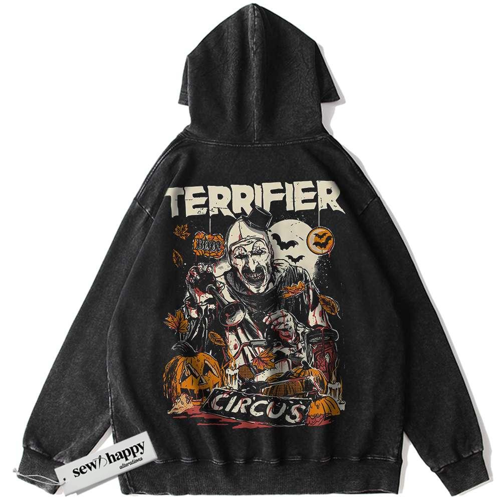 Wash Hoodie Terrifier Hoodie, Halloween Hoodie, Horror Hoodie, Vintage Hoodie