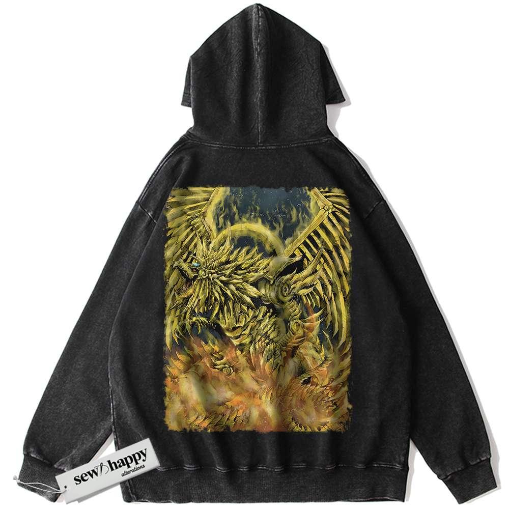 Wash Hoodie The Winged Dragon of Ra Hoodie, Anime Hoodie, Vintage Hoodie