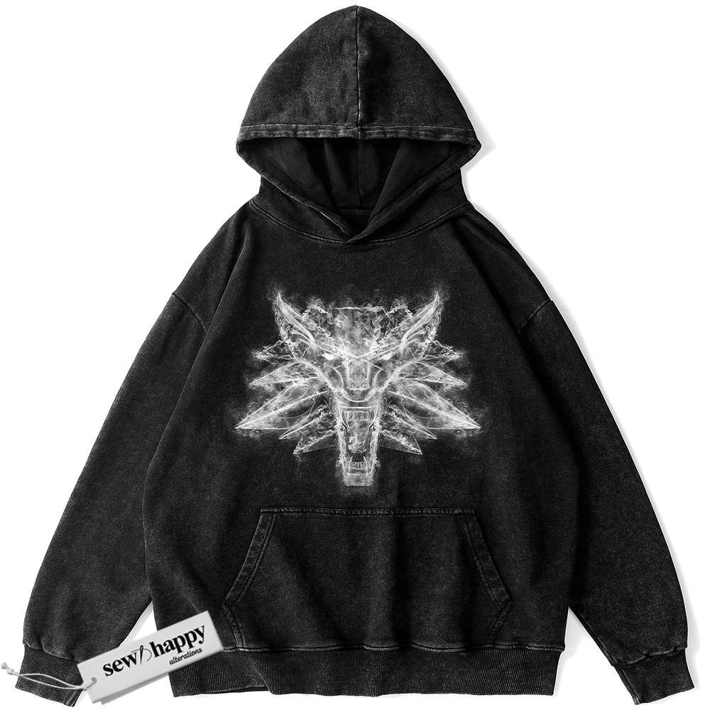 Wash Hoodie The Witcher Hoodie, Game Hoodie, Vintage Hoodie