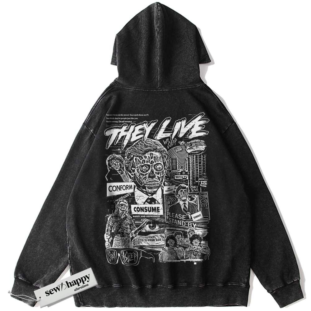Wash Hoodie They Live Hoodie, Halloween Hoodie, Horror Hoodie, Vintage Hoodie